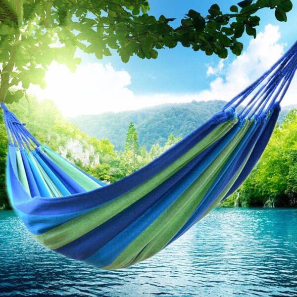 Double Hammock With Steel frame Stand Swinging Camping Outdoor