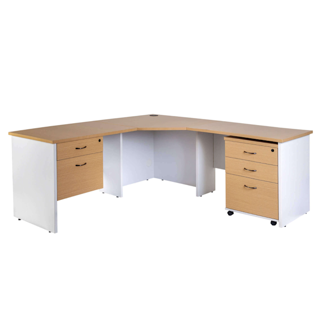 Corner desk Oak/White Desks in Perth WA Gumtree Australia