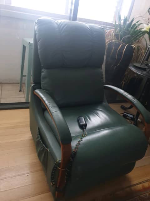 dark green leather recliner