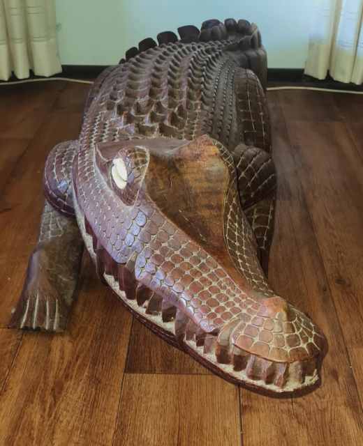 Crocodile Wood Carving from the Sepik PNG Tribal Art Decor Vintage ...