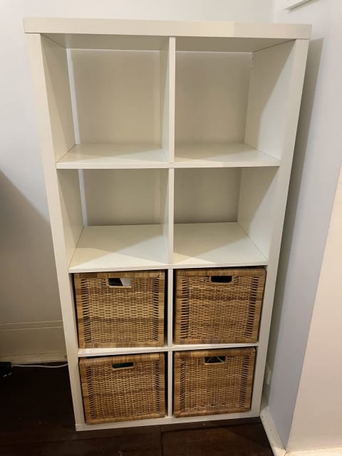 IKEA kallax 8 cube and wicker cubes | Bookcases & Shelves | Gumtree ...