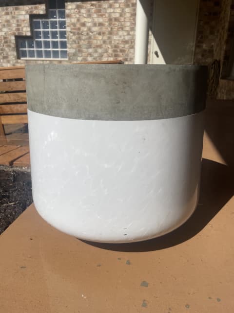 Bunnings Northcote Pottery White Maxim Drum Pot | Pots & Garden Beds ...