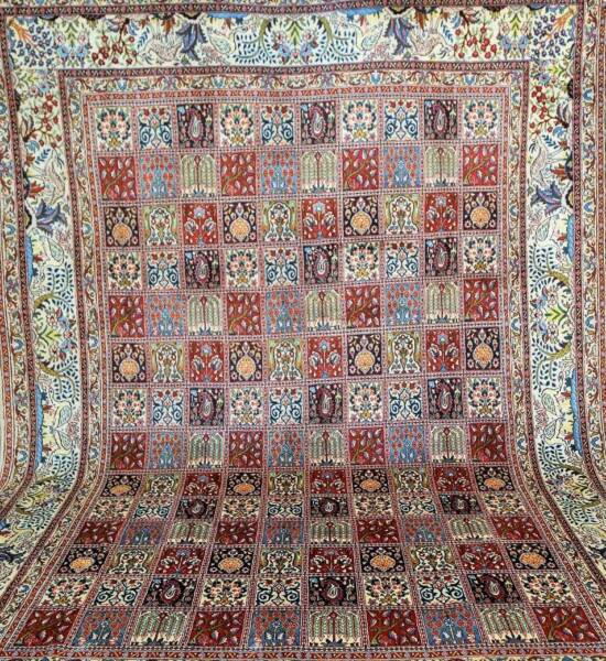 Superfine large room size garden design handmade Persian Birjand rug