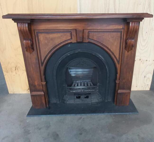 Complete Natural Gas Fireplace Mantel, Insert & Hearth Building