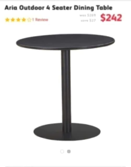 NEW IN BOX ARIA 4 seater Outdoor dining table Outdoor Dining