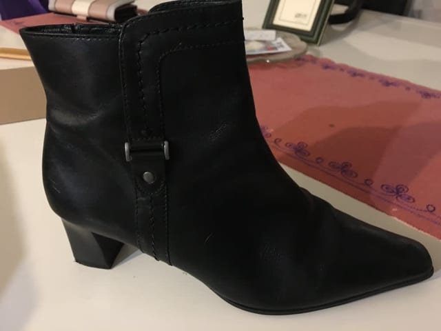 BLACK LEATHER ANKLE BOOTS AS NEW BY GINO VENTURI | Women's Shoes ...