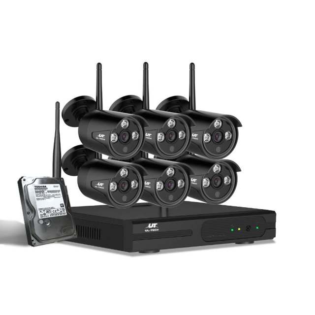 ULtech Wireless CCTV Security System 8CH NVR 3MP 6 Bullet Cameras