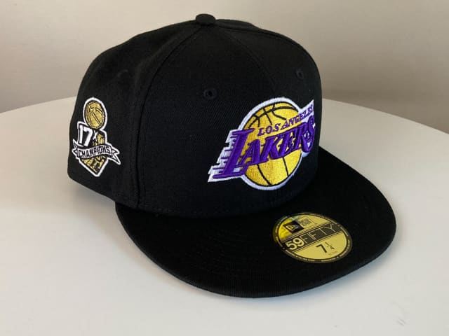 lakers fitted championship hat