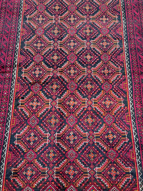 Tessellated design pure wool tribal handmade Persian Balouchi rug ...