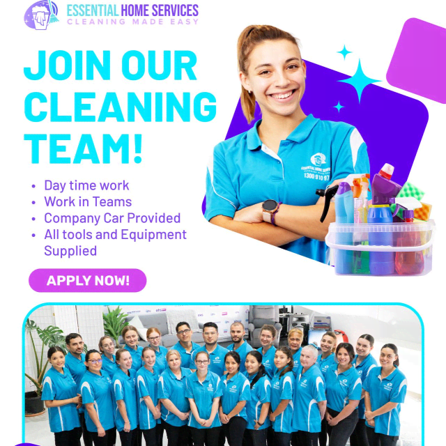 JOIN OUR CLEANING TEAM!(MELBOURNE)(Essential Home Services ) Cleaner