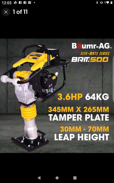 BRM-500 64KG Petrol Tamper Rammer Vibratory Plate Compactor Soil Grave ...