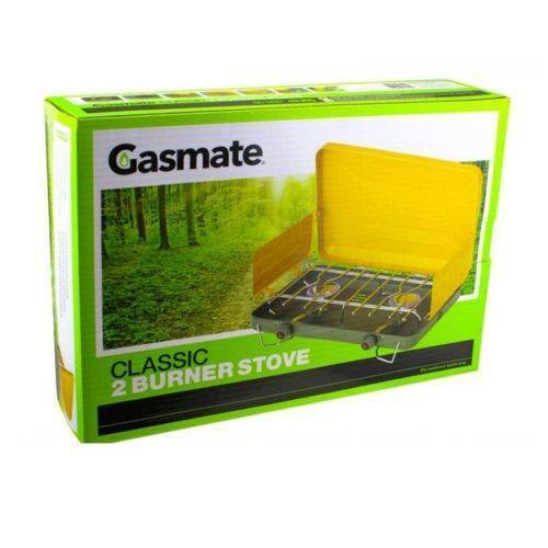 Gas Stove Gasmate 2 Burner Camping Portable Cooker BBQ & Gas Hose