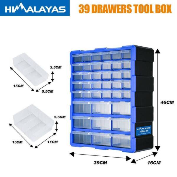 39 drawers garage tool storage bin parts organizer box Tool