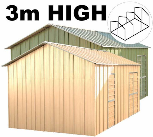 Garage Shed 3.6m x 6m x 3m Side Double Doors Sheds & Storage