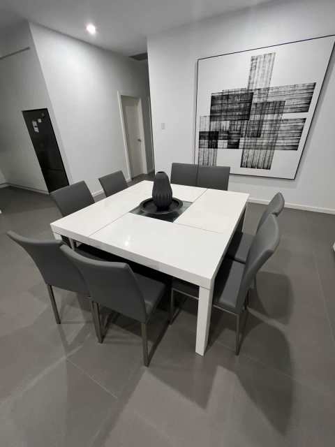 White square dining table and grey chairs - Dining Tables in Rockdale ...