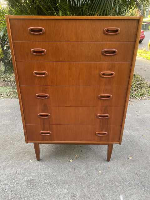 Mid Century Parker Teak Six Drawer Tallboy - Dressers & Drawers in ...