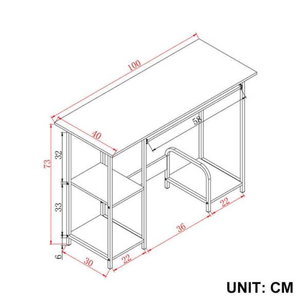 Wood Metal Desk Furniture Laptop Table Study Student PC Computer