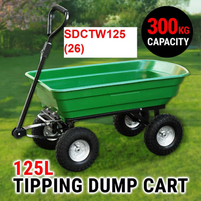 DUMP CART 300kg 125L Trailer Tipping Wheelbarrow Part SDCTW125 C26