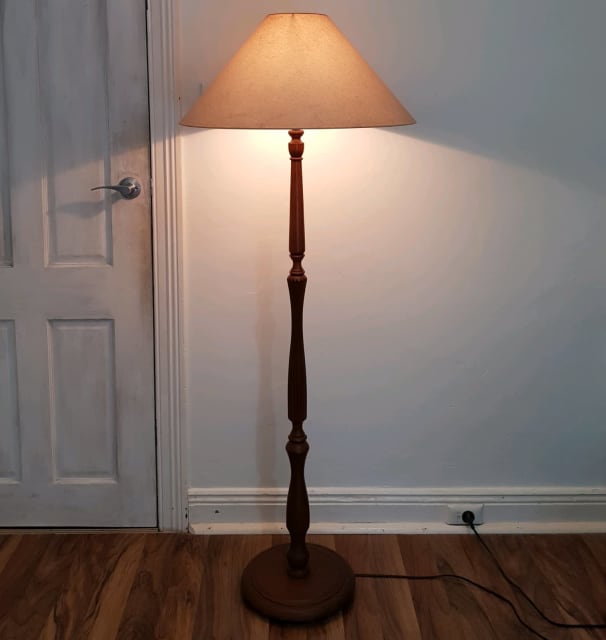 Retro Turned Timber Floor Lamp. Floor Lamps Gumtree Australia