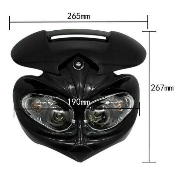 Universal DC 12V Motorcycle Dual Fairing Headlight 18W High Low Beam