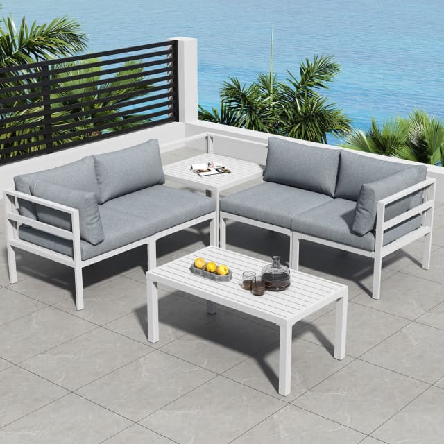 Contemporary Outdoor Seating Set in Aluminium Lounging & Relaxing