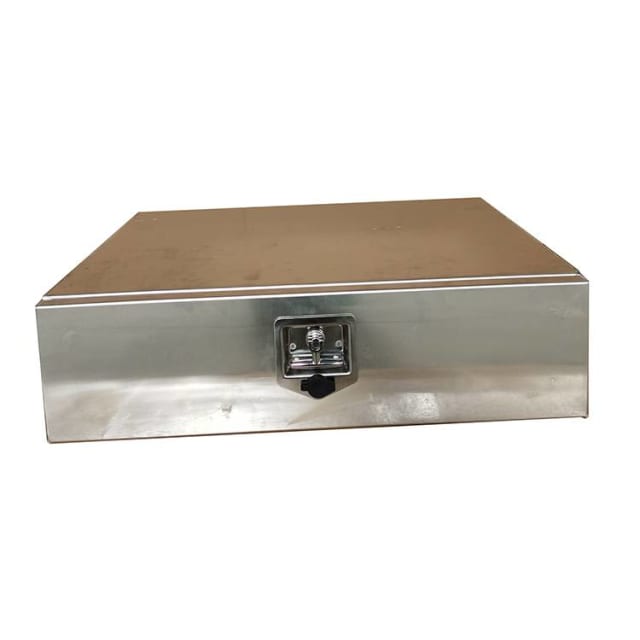 Under Tray Tool Box Trundle Drawer Smooth Aluminium Finish 1500mm