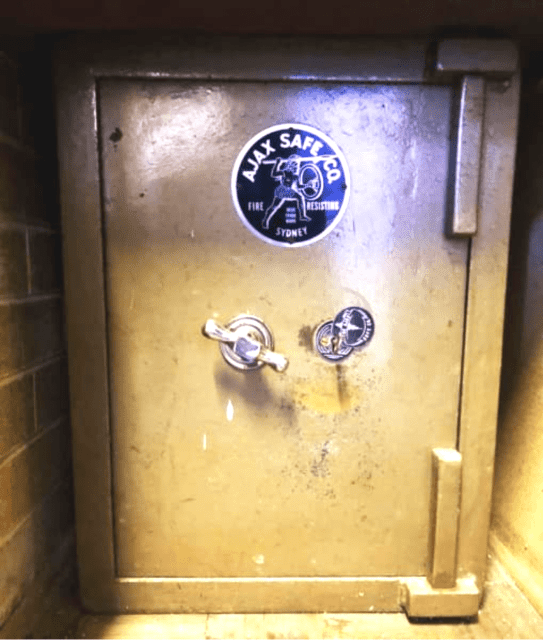 Vintage Ajax Fireproof Small Safe Keyed Cash Jewellery Can Deliver