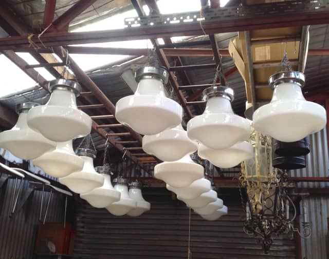 Large Antique Victorian milk/opalglass and chrome pendant lights Ceiling Lights Gumtree