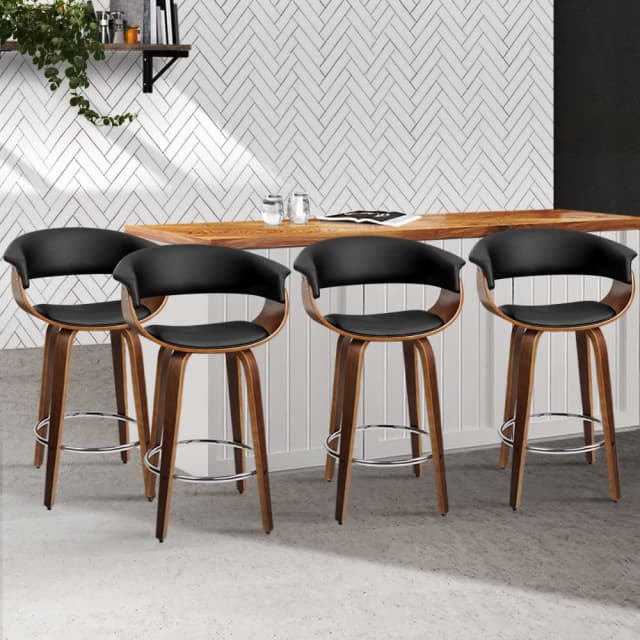 4x Bar Stools Swivel PU Seat Wooden... Stools & Bar stools Gumtree