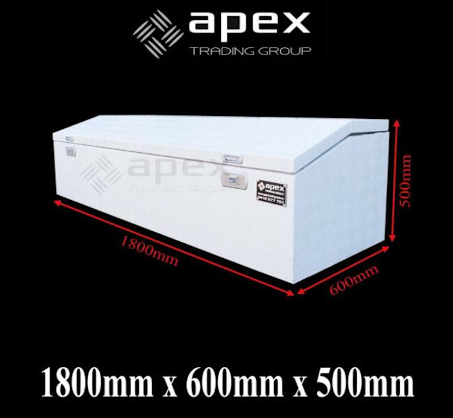APEX WHITE TOP LID 1800 ALUMINIUM TRAILER TOOLBOX UTE TRAY 18065CPW