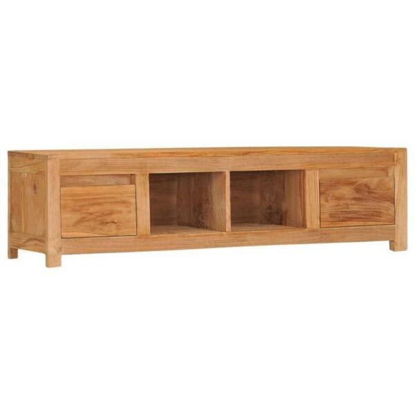 Solid Teak Wood TV Entertainment Centre Stand Unit Sideboard