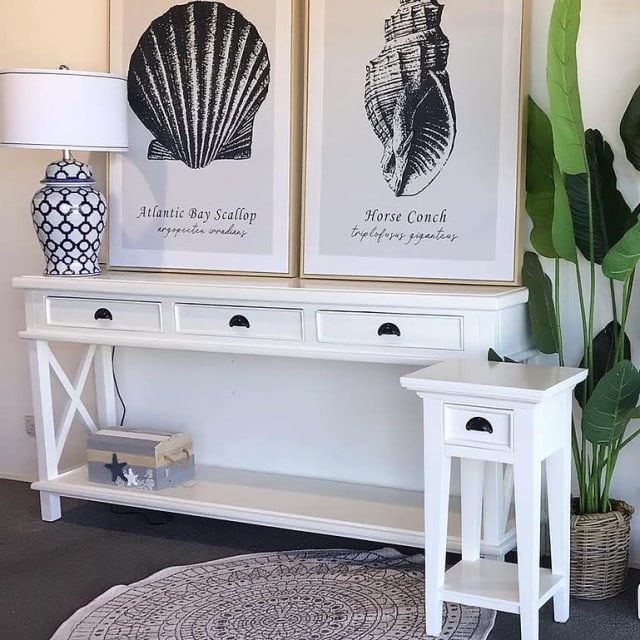 Kingston White 3 Drawer Console Table (Brand New) Buffets & Side