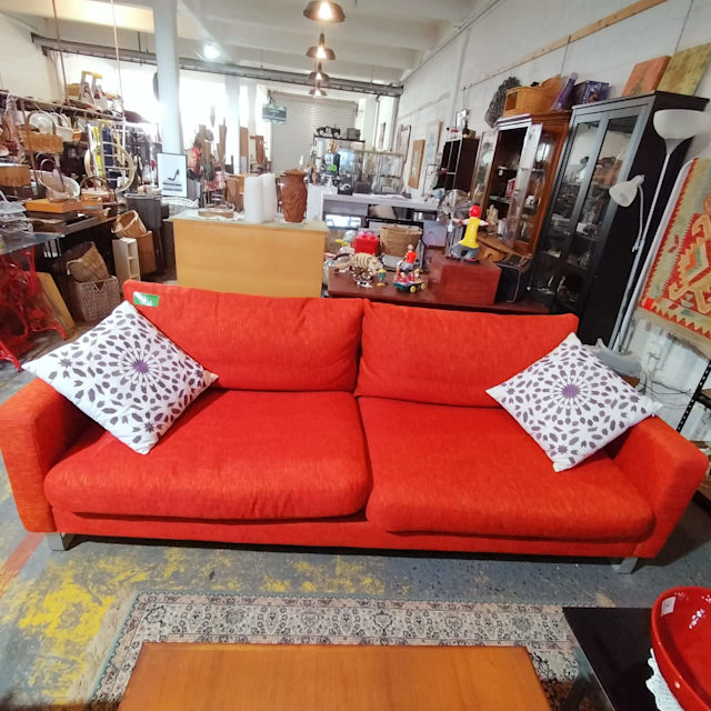 Large retro orange Martini Industries sofa/ lounge. As new condition