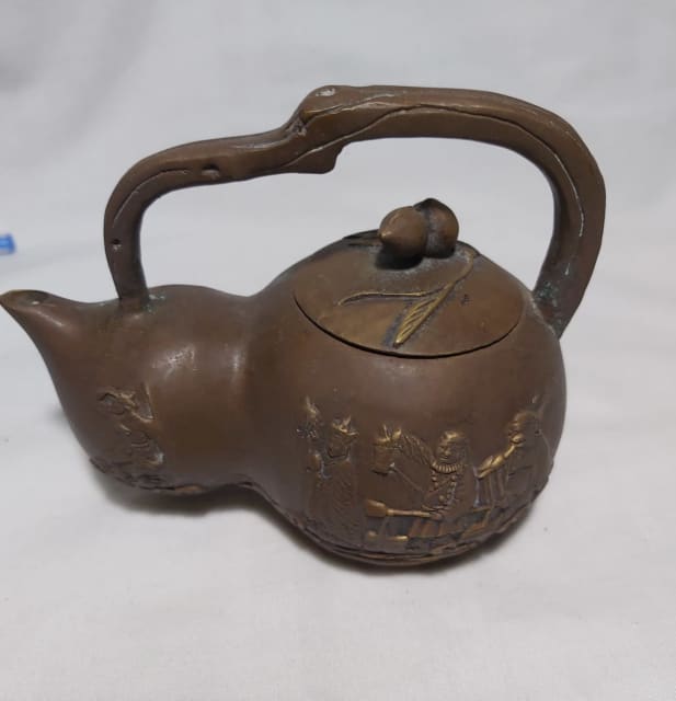 Chinese handmade bronze teapot signed L13cm Antiques Gumtree