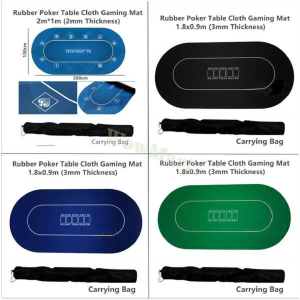 Wowmart Rubber Poker Table Cloth Gaming Mat Pad 1.82m Oval Other