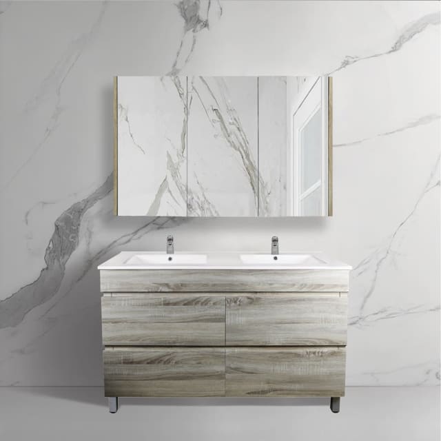 1200x460x850mm Freestanding Bathroom Vanity With Legs White Oak ...