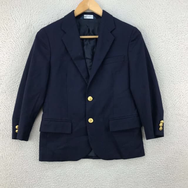 Polo Ralph Lauren Luxury Blue Wool Regular Fit Blazer Jacket Jackets