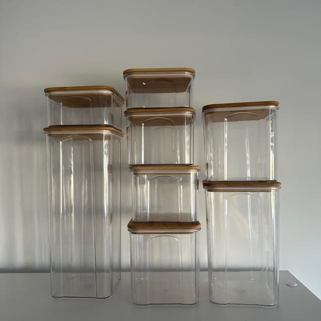 8 Piece Airtight Bamboo Lid Food Containers Other Kitchen & Dining