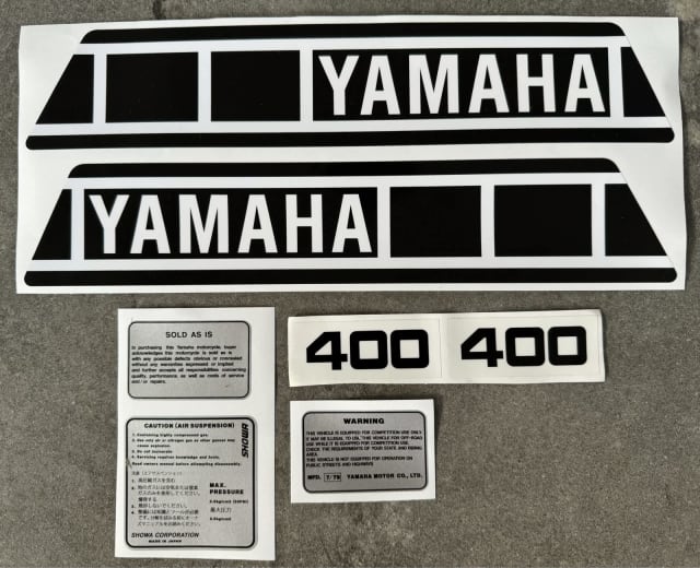 Yamaha 1979 YZ400 Decal Set / Sticker Kit Motorcycle & Scooter Parts