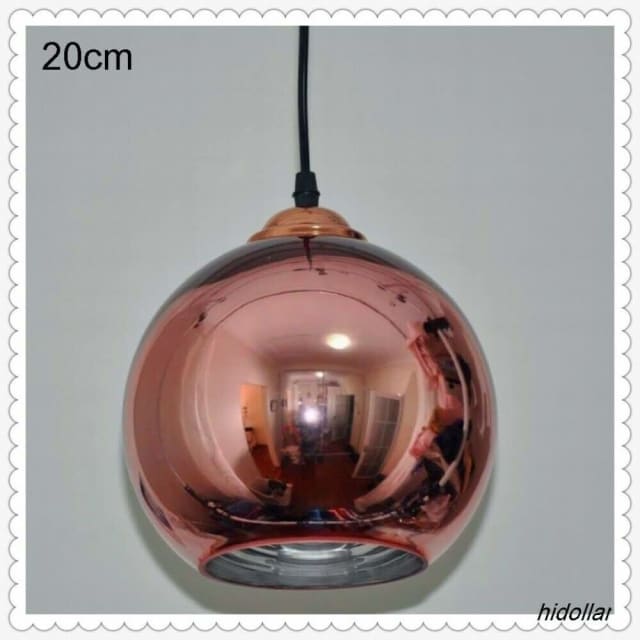 BRASS GOLD MIRROR CHROME BALL REPLICA GLASS PENDANT LAMP CEILING