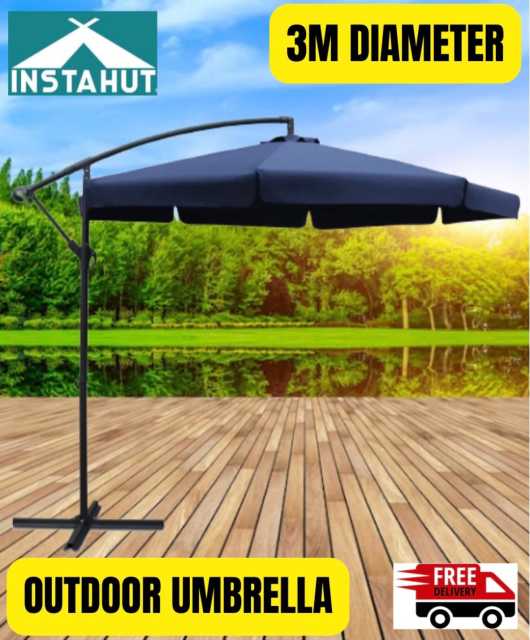 3M Outdoor Umbrella Cantilever Navy (Brand New) Parasols & Gazebos