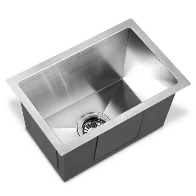 Kitchen Sink 45X30CM Stainless Steel Basin Single Bowl Laundry Silver