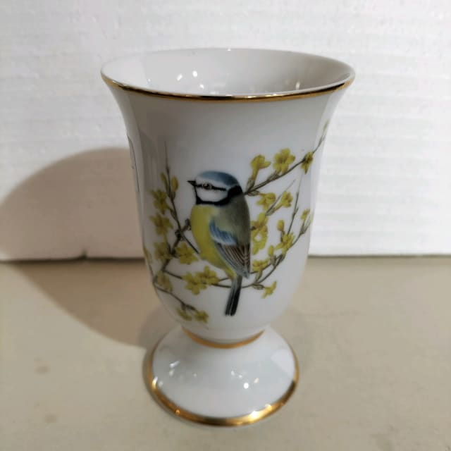 Franklin De Paris 1980s Limited edition Bird porcelain Goblet
