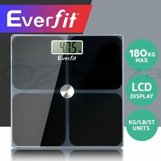 Everfit Bathroom Scales Digital Weighing Scale 180KG Electronic Monito ...