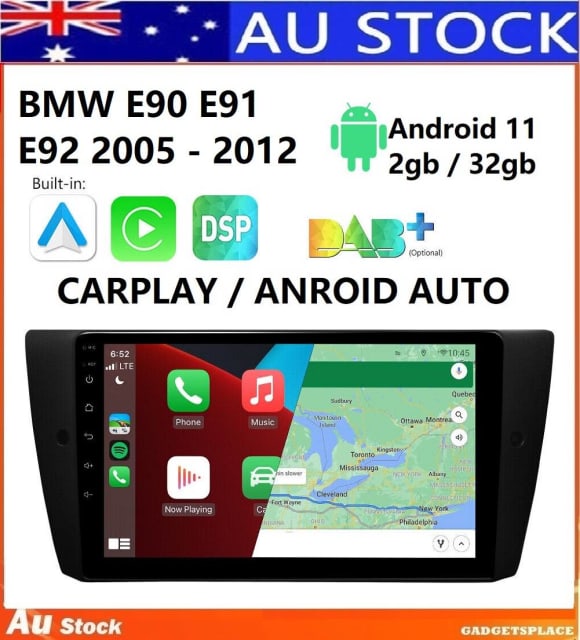 9 inch Android 11 Car Stereo Radio GPS BT For BMW E90 E91 E92 E93 w/ C