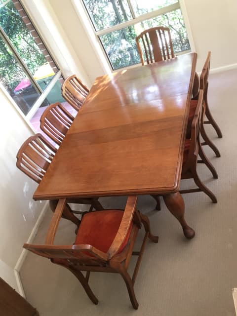 maple table with 6 chairs