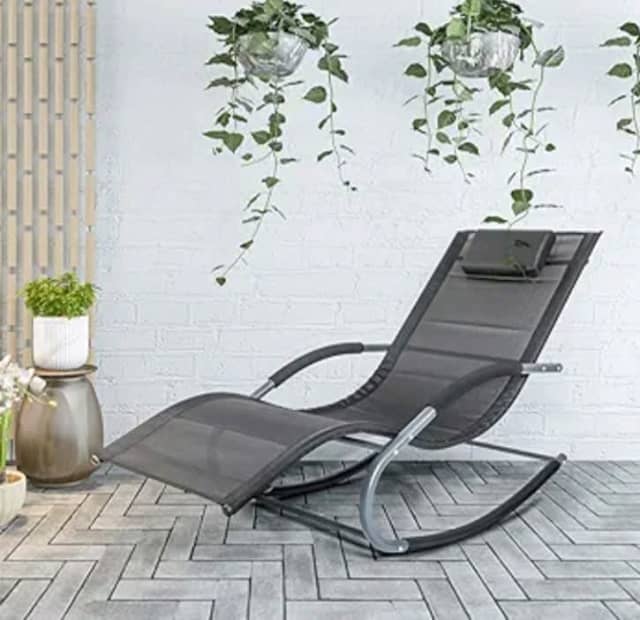 Outdoor Lounger Rocking Chair Zero Gravity Lounging & Relaxing