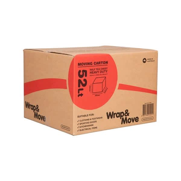 Packing Boxes 52Lt Heavy Duty Half Tea Chest Moving Carton