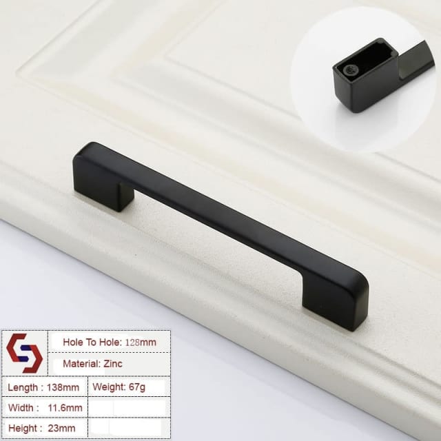 Zinc Kitchen Handles Drawer Bar Handle Pull black color h
