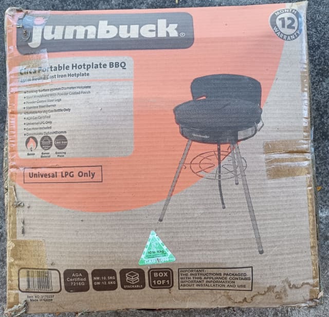 Jumbuck portable 2024 round hotplate bbq